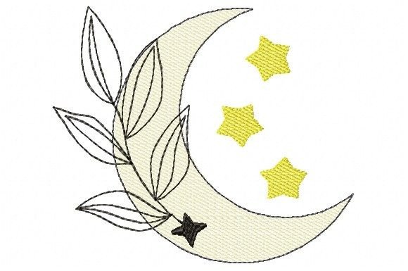 A Boho Moon & Stars Embroidery for Seasonal Cheer