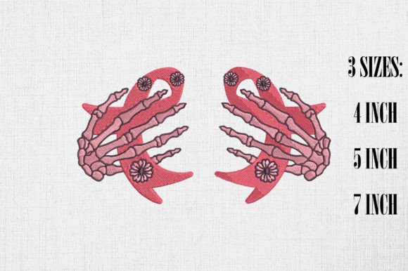 A Designer's Take on the Skeleton Hand Breast Cancer Embroidery