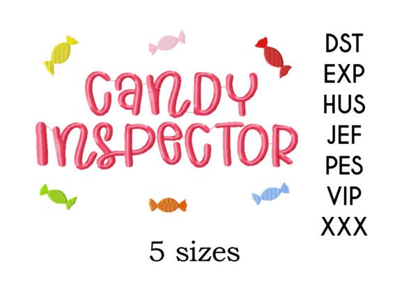 Candy Inspector Embroidery Design for Small Business Merch