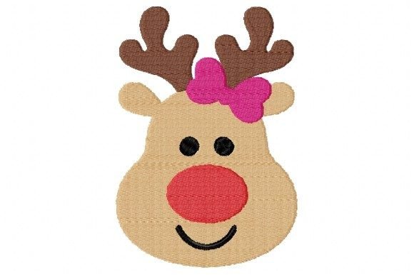 Christmas Girl Reindeer Face Embroidery Design Review