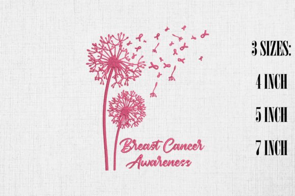 Dandelion Breast Cancer Awareness Embroidery Design Review