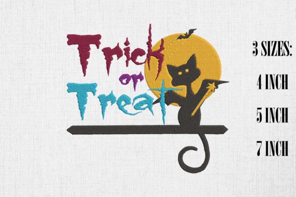 Halloween Black Cat Trick or Treat Embroidery Design Review