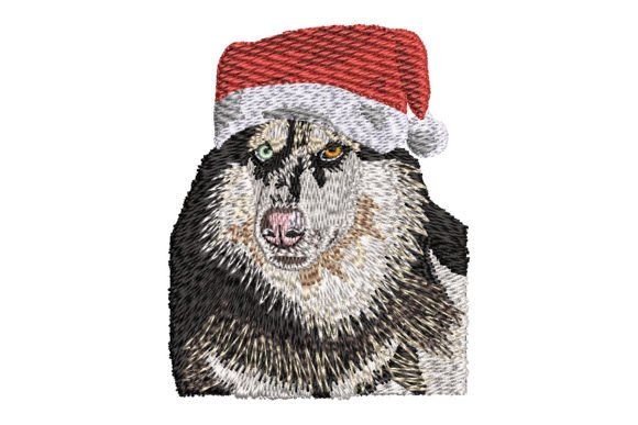 Review: Siberian Husky in Santa Hat Embroidery Design